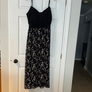 Elegant Black Floral Maxi Dress